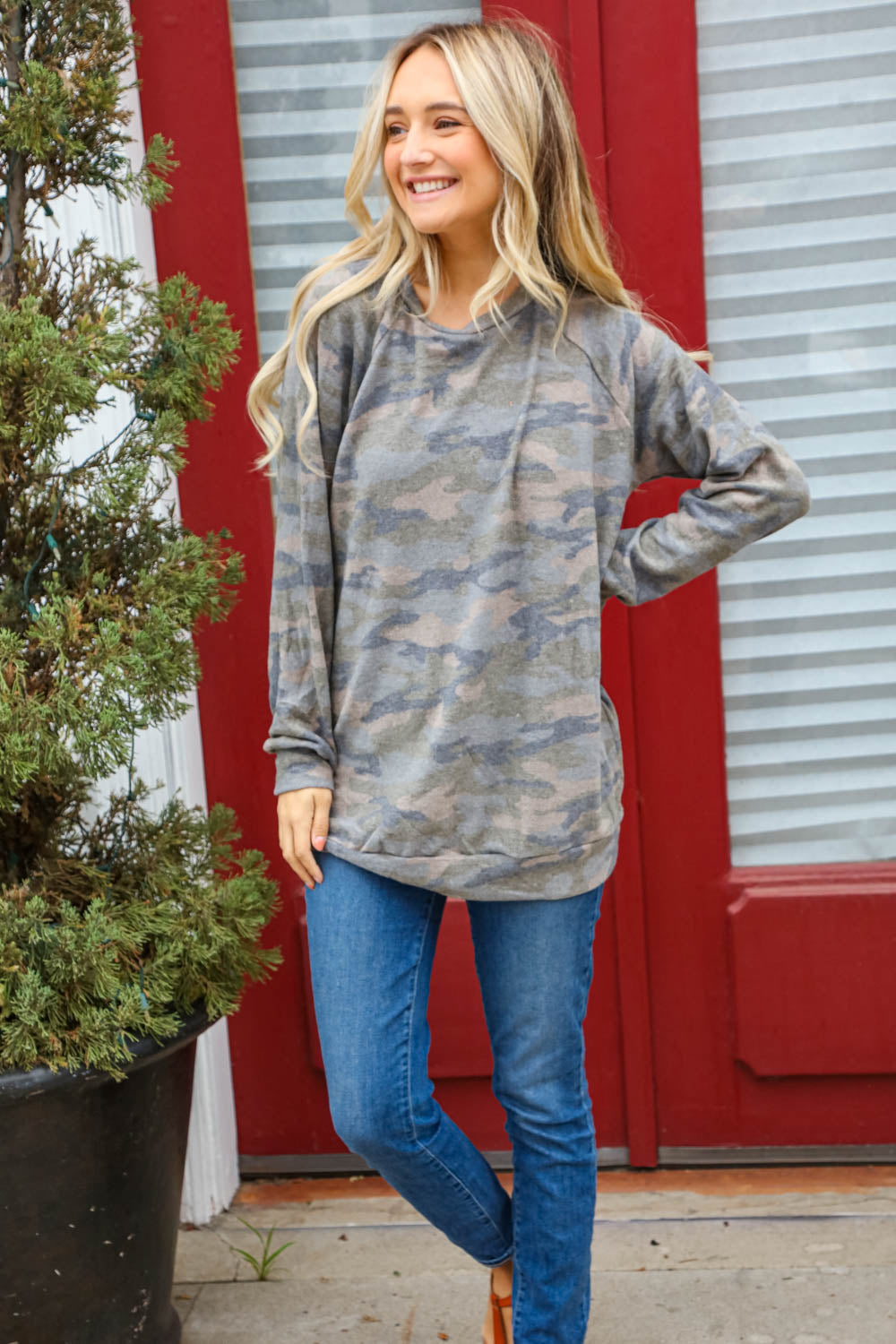Camo Double Brushed Hacci Pullover