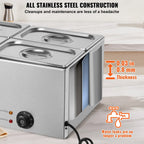 Commercial Electric Food Warmer 4-Pan Countertop Buffet 15.9