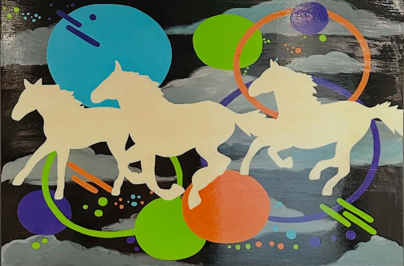 The Sound of Your Horses (2) 36x24in Wood Panel
