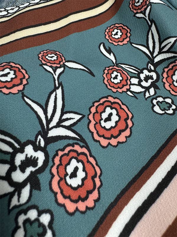 Bell Bottoms (Flared Pants Floral Printed High-Waisted Pockets Jean Pants Bottoms)