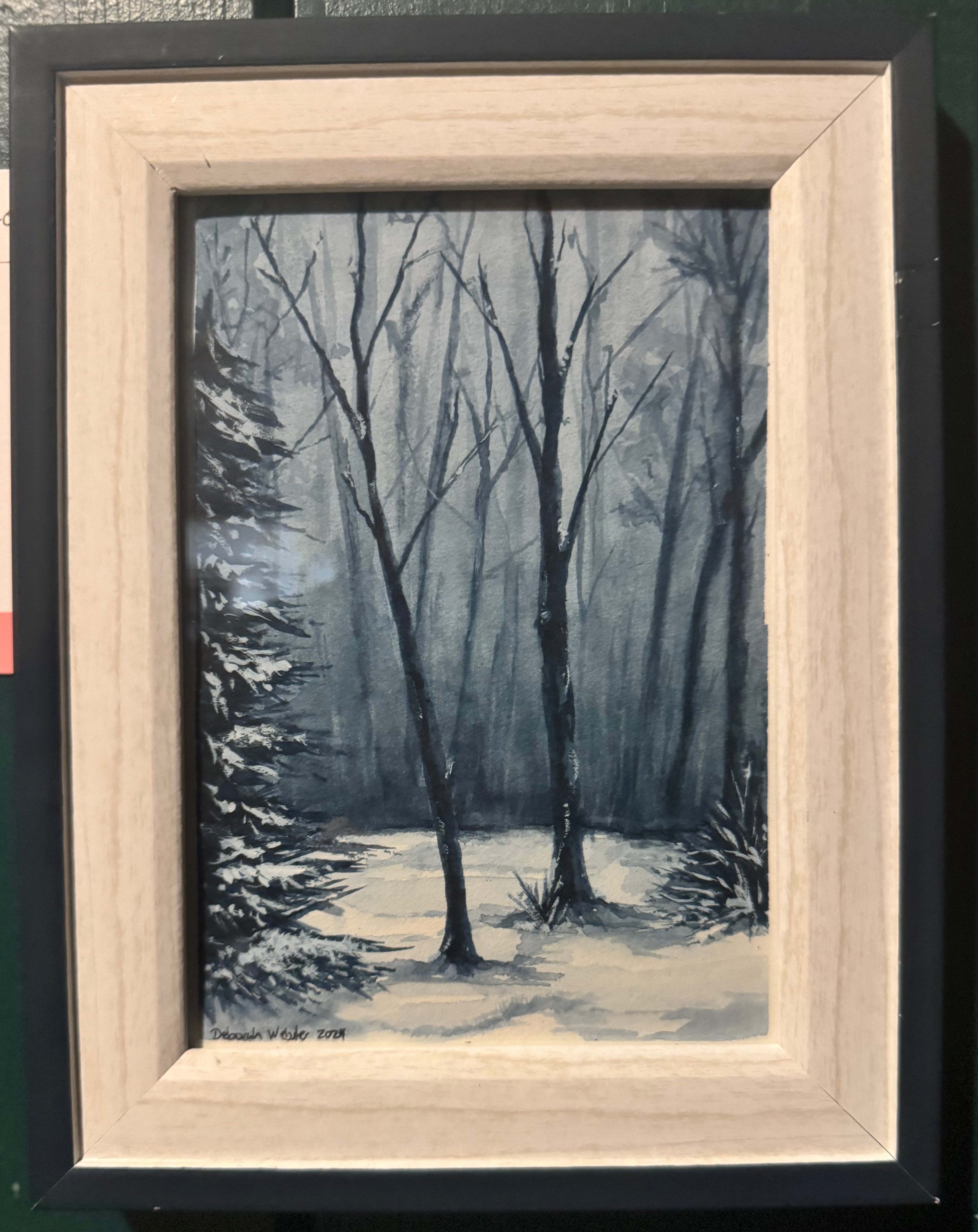 "Lovely, Dark, and Deep" Watercolor- 5x7