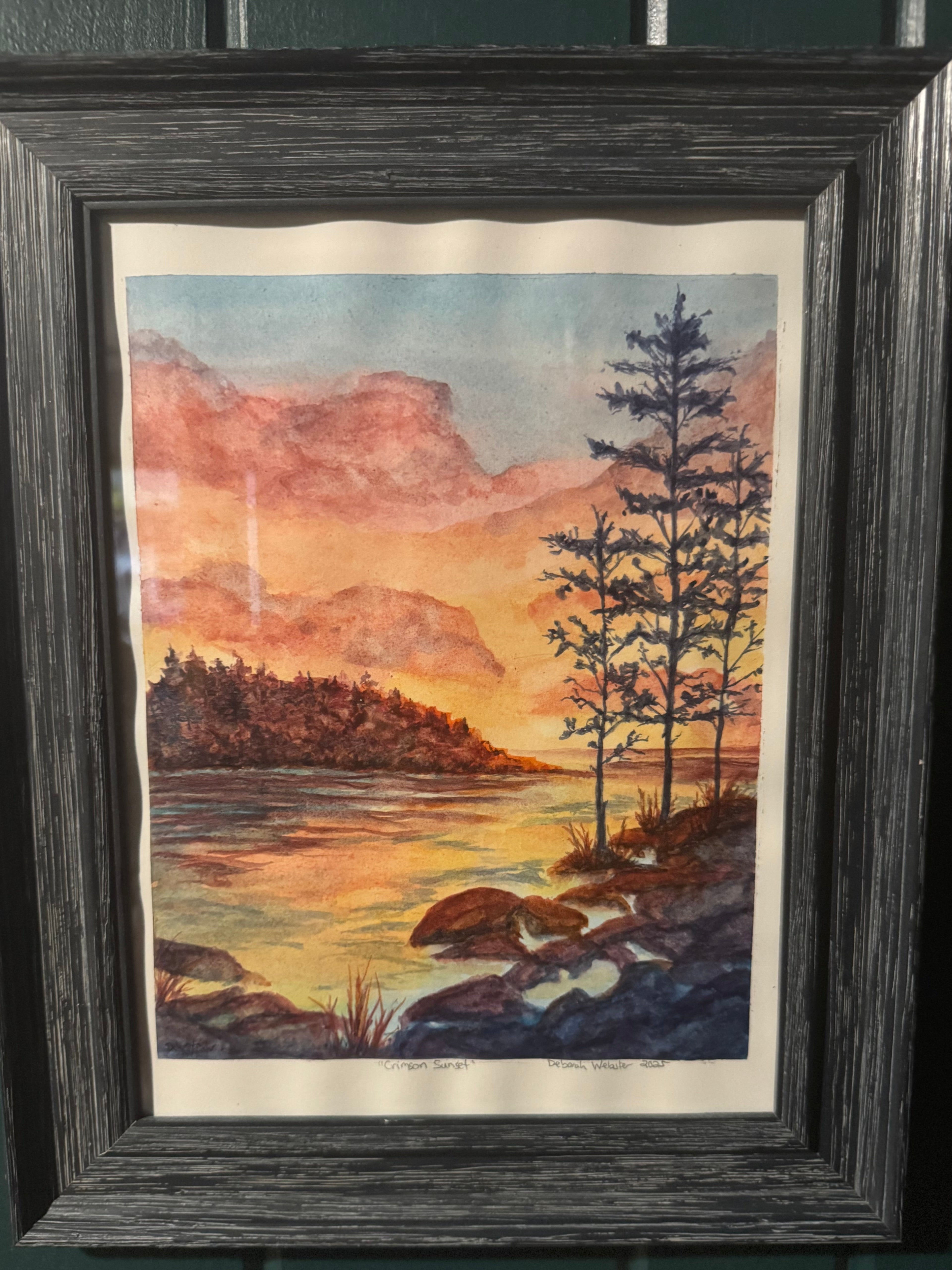 "Crimson Sunset" Watercolor- 9x12