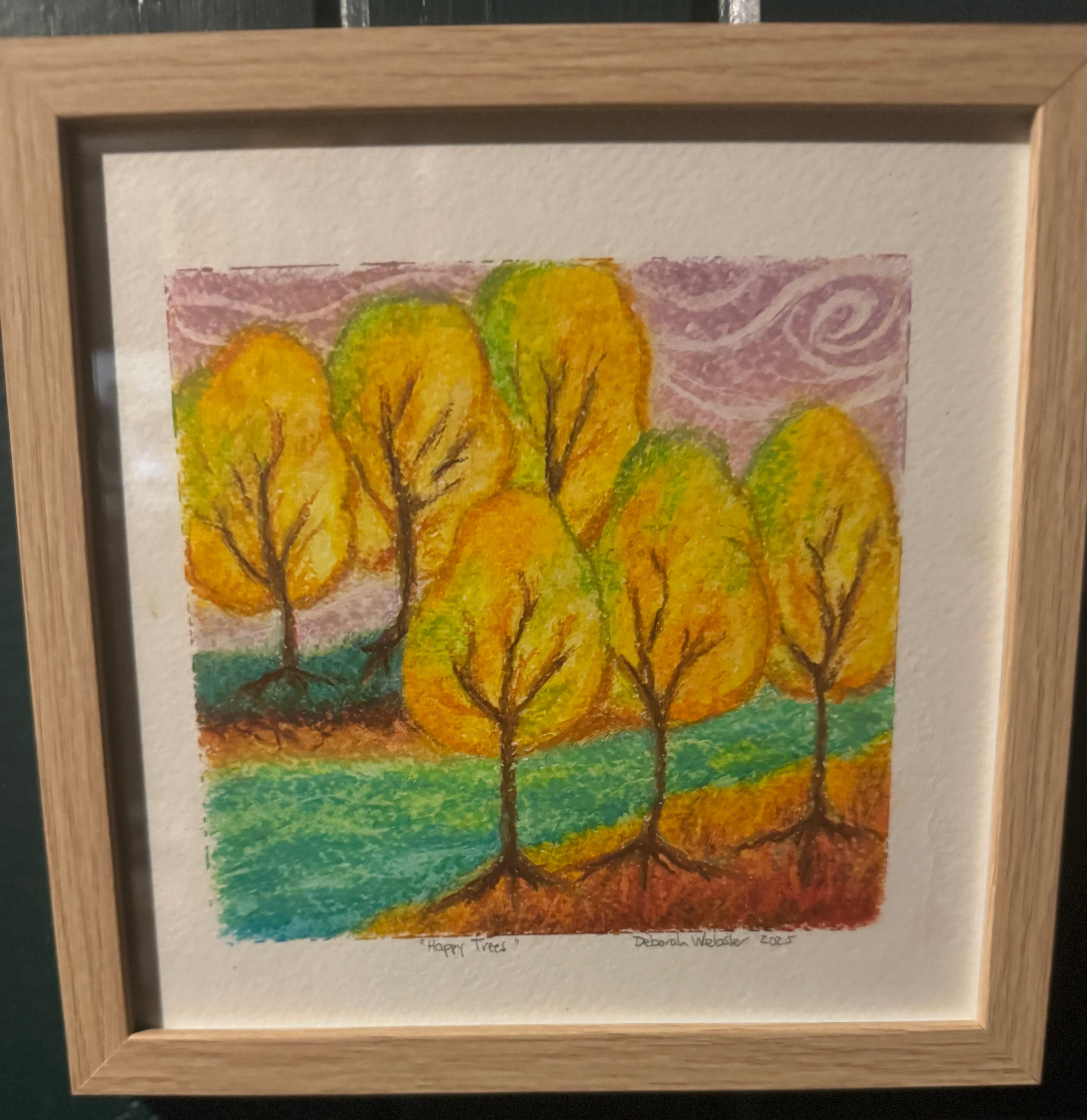 "Happy Trees" Oil Pastel- 8x8