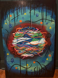 "Ball of Confusion" 24x36 Wood Panel
