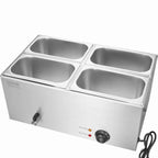 Commercial Electric Food Warmer 4-Pan Countertop Buffet 15.9