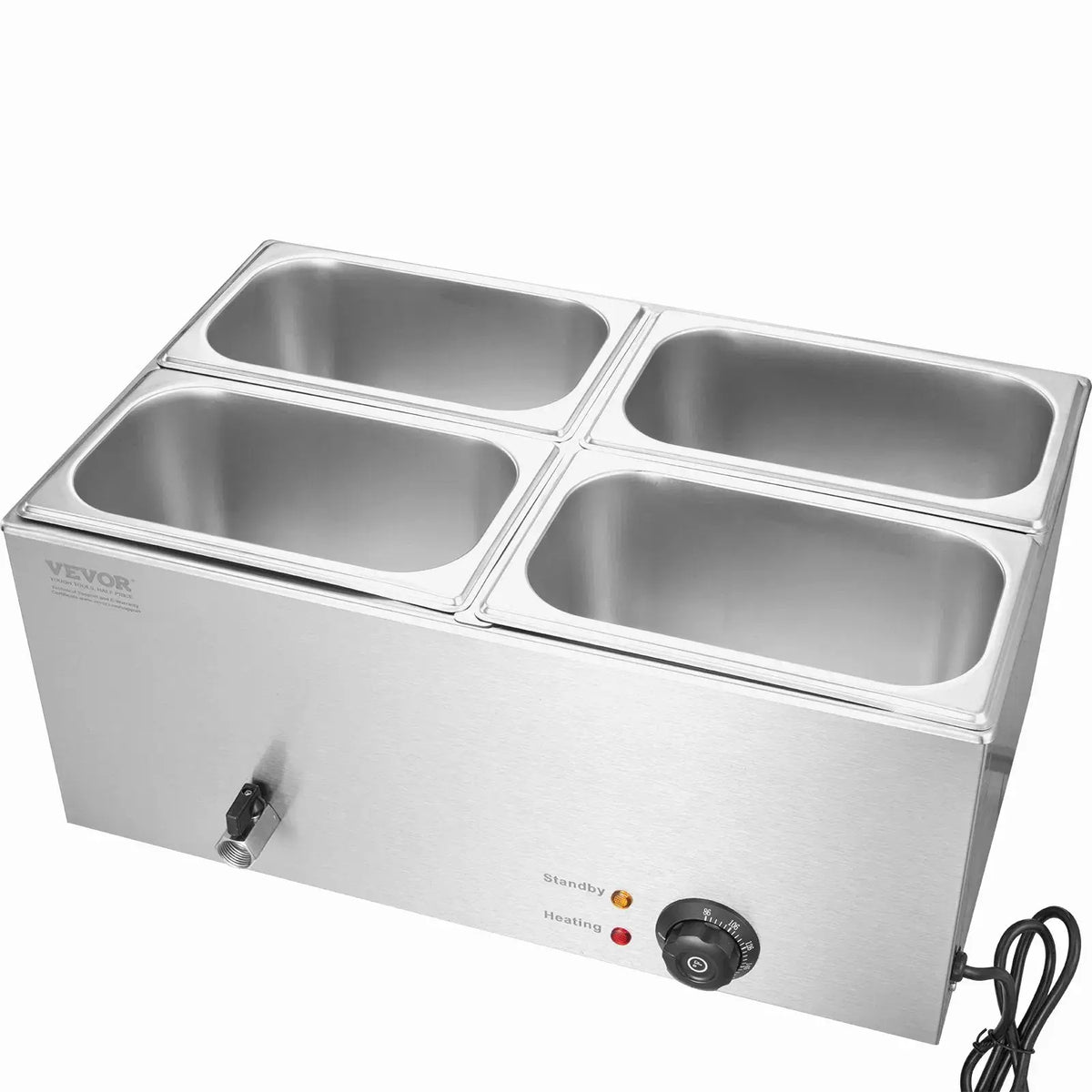 Commercial Electric Food Warmer 4-Pan Countertop Buffet 15.9