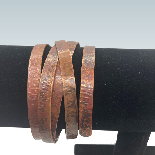 Hammered Copper Bangles (5-Stack)