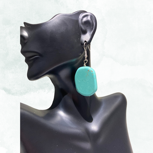 Turquoise Rounded Stone Earrings