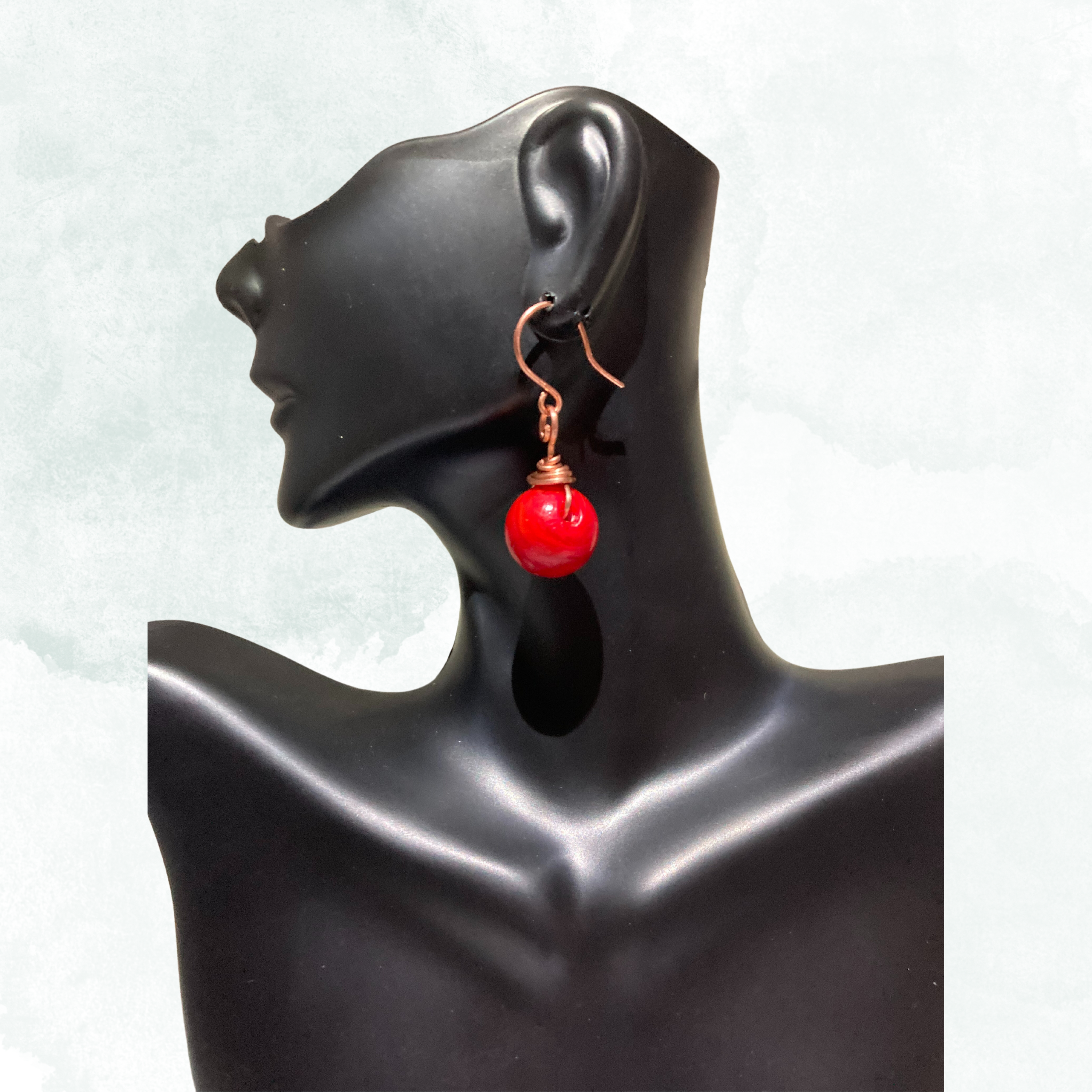"Julia" Red Ball Earrings
