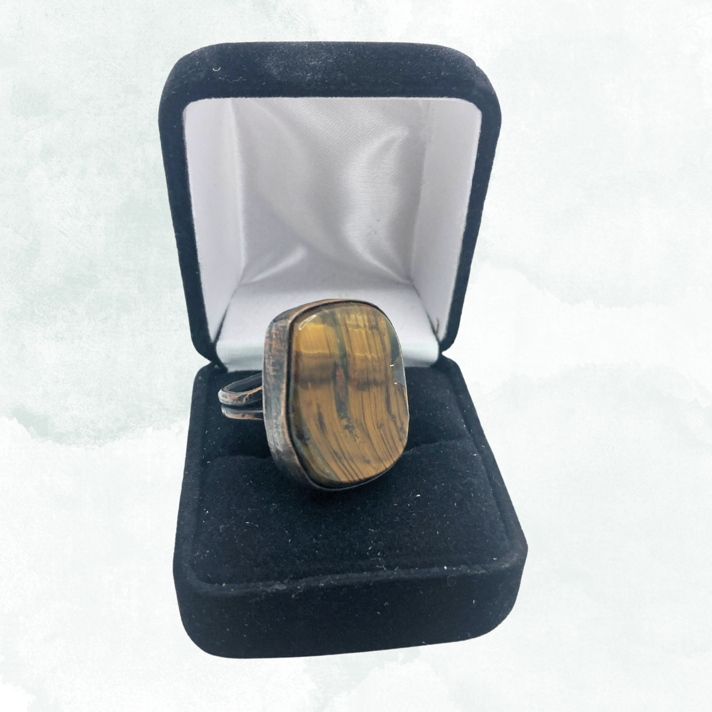 Tiger's Eye w/ Double Copper Band Size 8