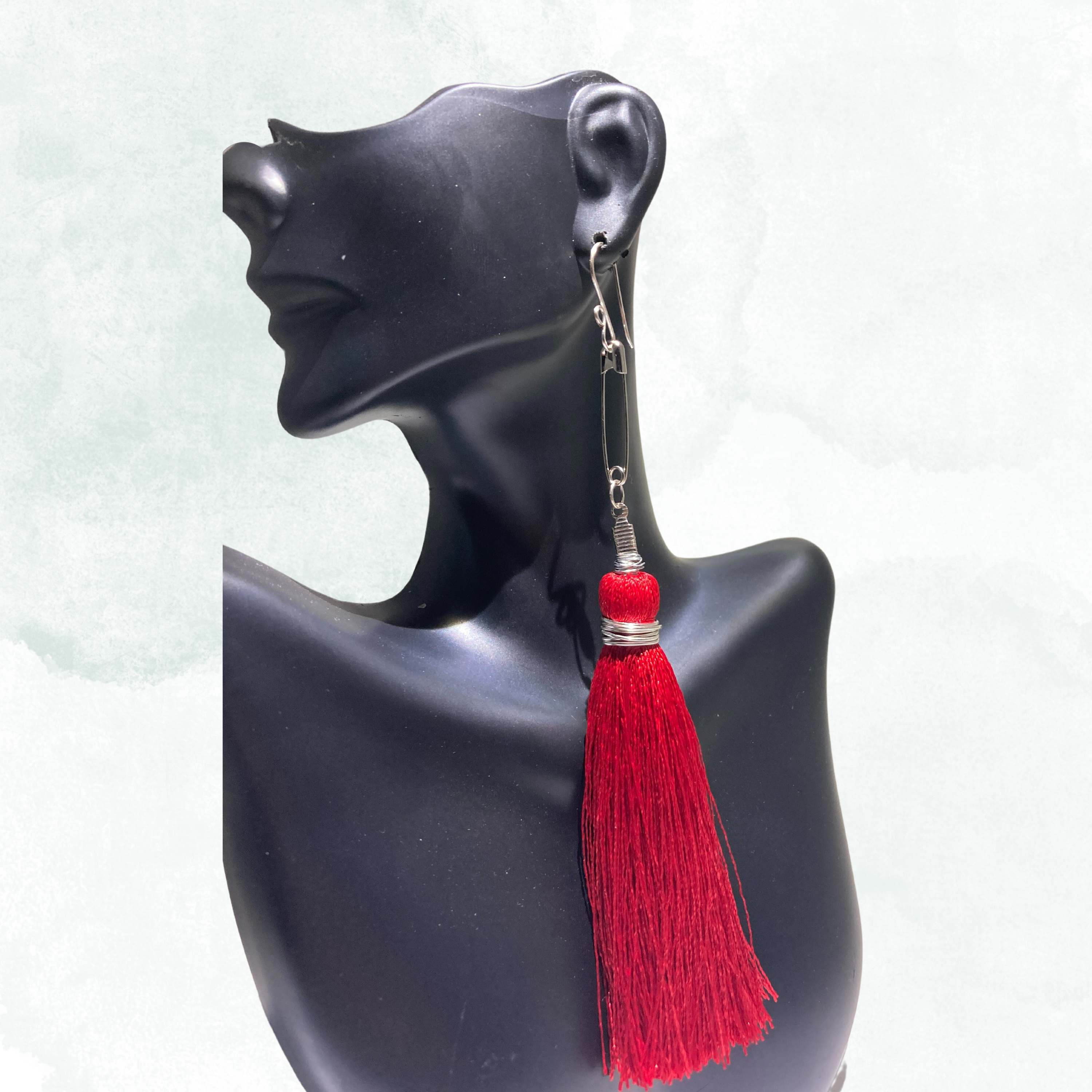 Red Tassel Earrings